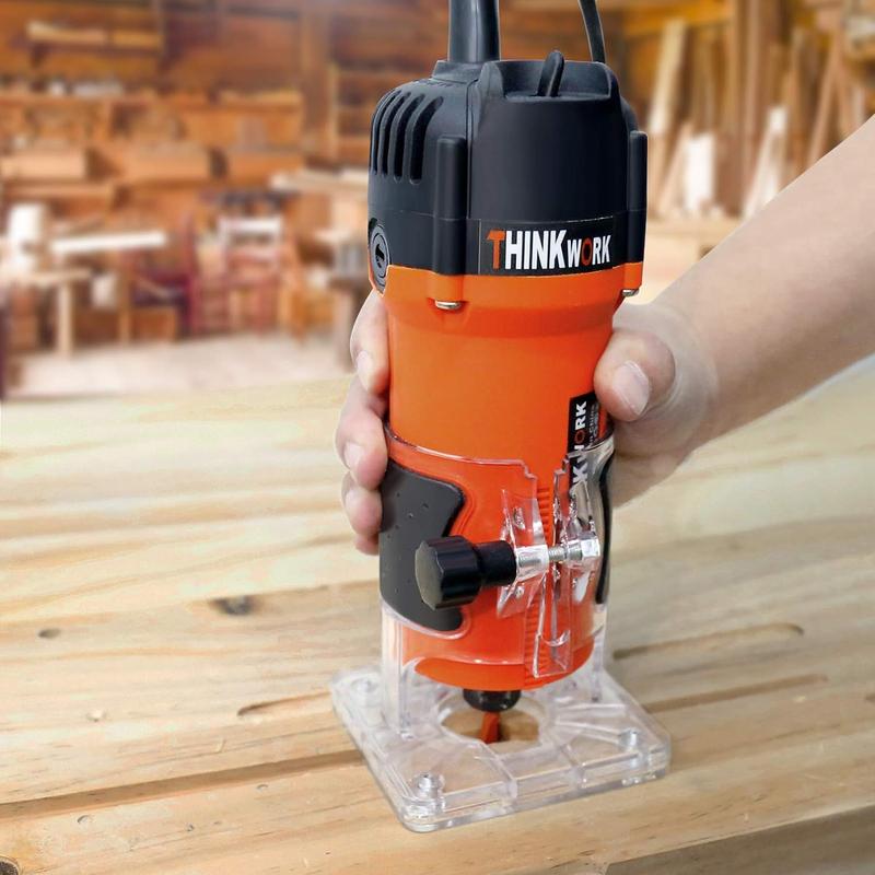 THINKWORK 6.5A Compact Router with 15-Piece Bit Set