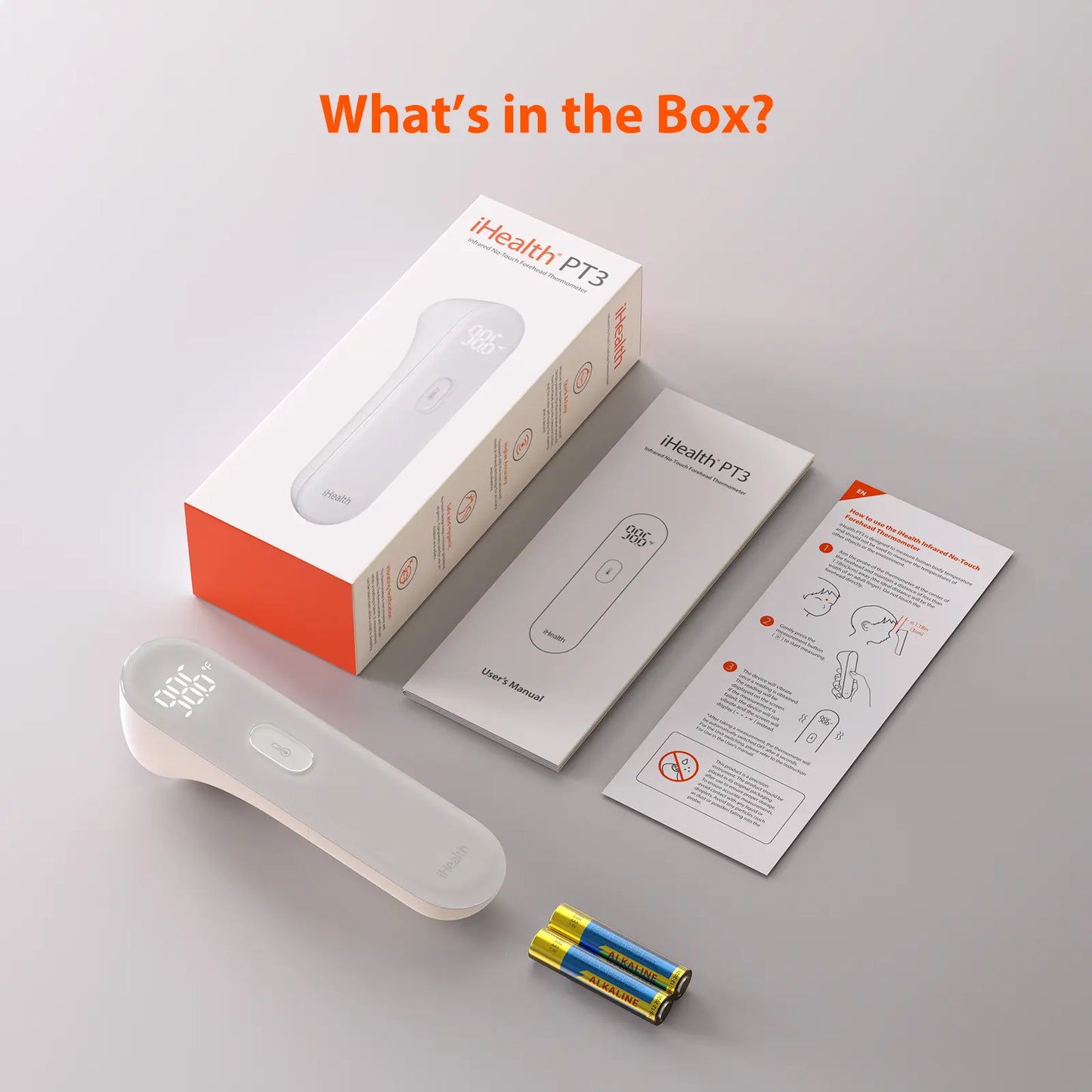 iHealth No-Touch Forehead Thermometer – HSA/FSA Eligible, 3 Sensors, Silent Alert & Accurate Readings