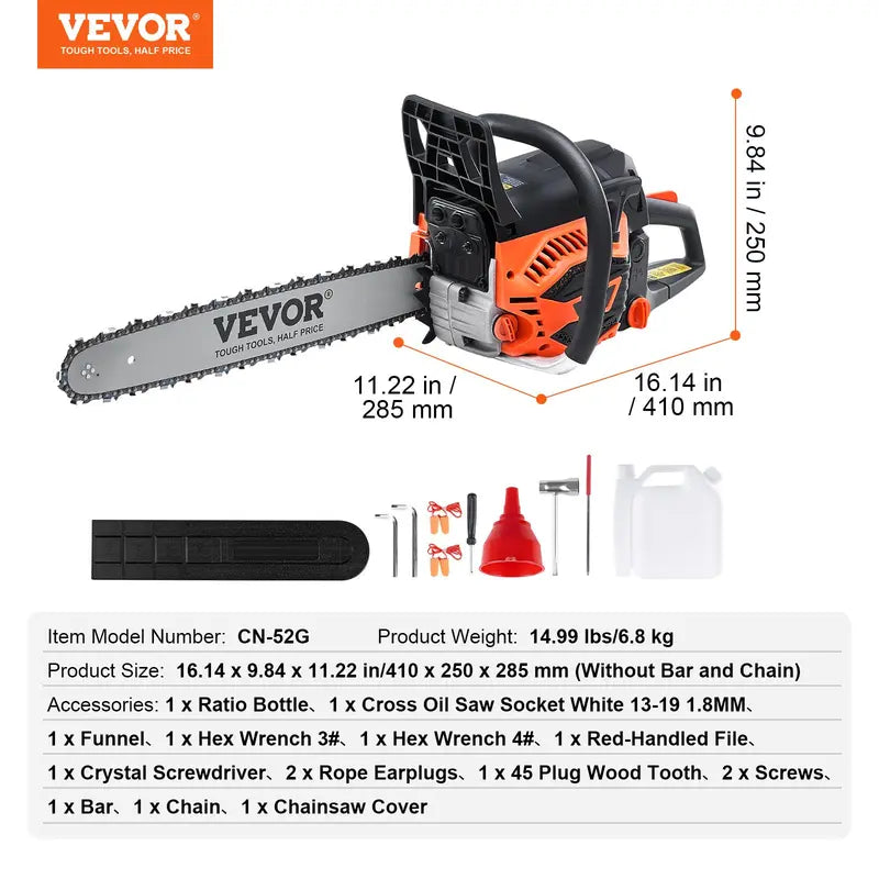 VEVOR Gas Chainsaw – Powerful, Reliable & Ready to Cut
