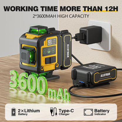 Alloyman 4D 16-Line Green Laser Level with Tripod
