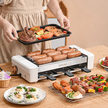 AORAN 1800W Smokeless Indoor Electric Grill, Non-Stick Korean BBQ Grill Pan