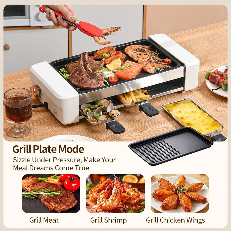 AORAN 1800W Smokeless Indoor Electric Grill, Non-Stick Korean BBQ Grill Pan