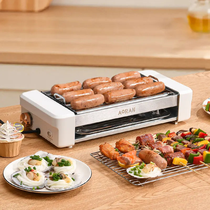 AORAN 1800W Smokeless Indoor Electric Grill, Non-Stick Korean BBQ Grill Pan