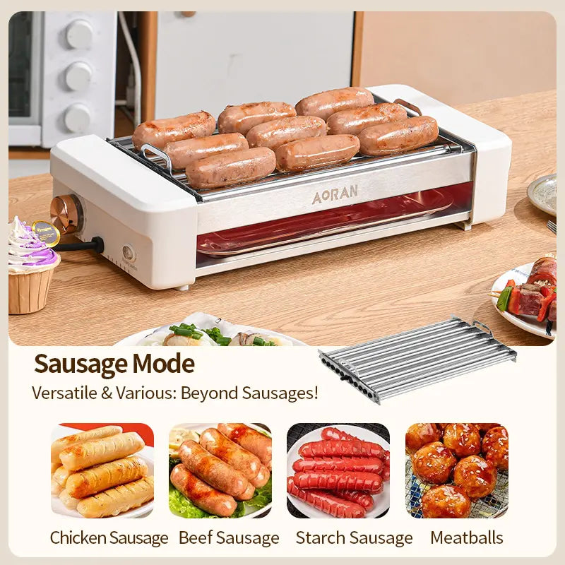 AORAN 1800W Smokeless Indoor Electric Grill, Non-Stick Korean BBQ Grill Pan