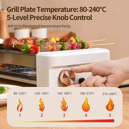 AORAN 1800W Smokeless Indoor Electric Grill, Non-Stick Korean BBQ Grill Pan