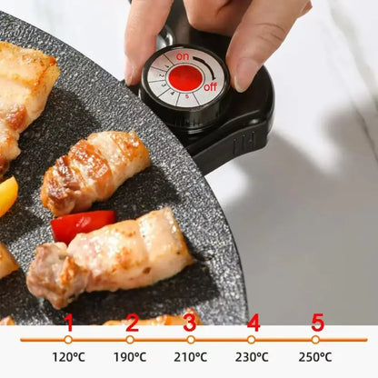 AORAN KITCHEN 1500W Smokeless Indoor Electric Grill Pan, Non-Stick BBQ Griddle
