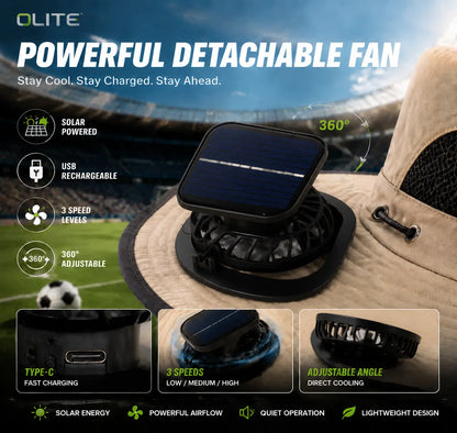 Solar Powered Fan Hat | Rechargeable Cooling Sun Hat for Outdoor Sports