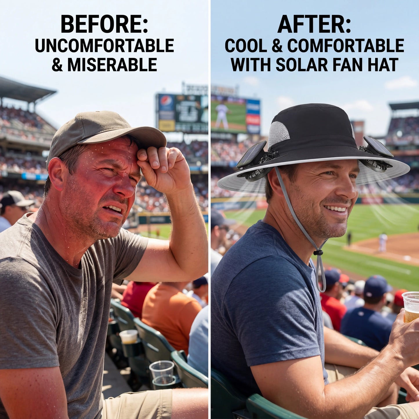 Solar Powered Fan Hat | Rechargeable Cooling Sun Hat for Outdoor Sports
