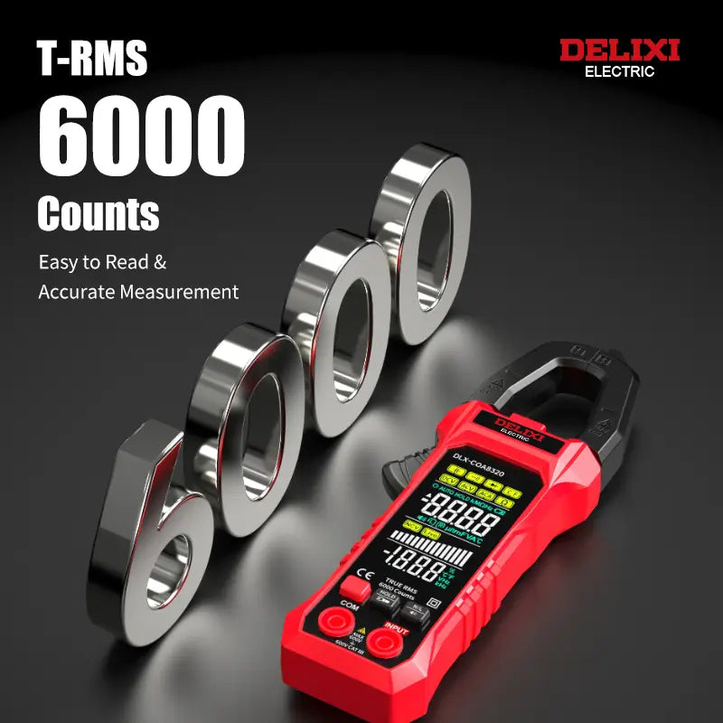 6000 Count True RMS Clamp Meter Multimeter, Auto Ranging AC/DC Voltage Tester