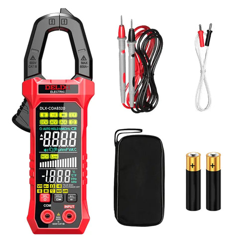6000 Count True RMS Clamp Meter Multimeter, Auto Ranging AC/DC Voltage Tester