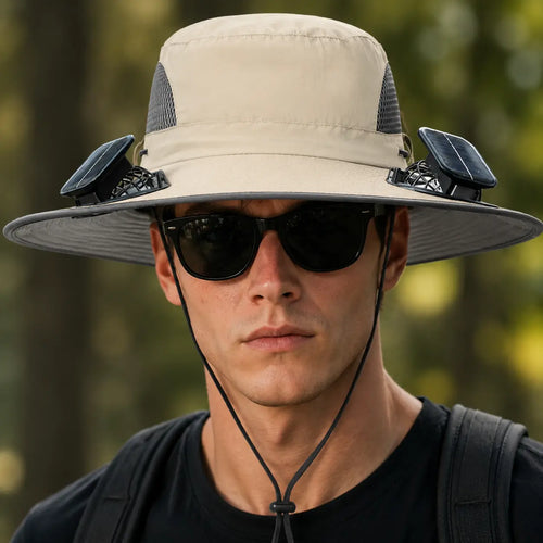 Solar Powered Fan Hat | Rechargeable Cooling Sun Hat for Outdoor Sports