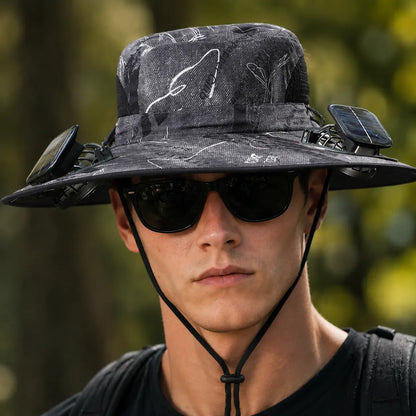 Solar Powered Fan Hat | Rechargeable Cooling Sun Hat for Outdoor Sports